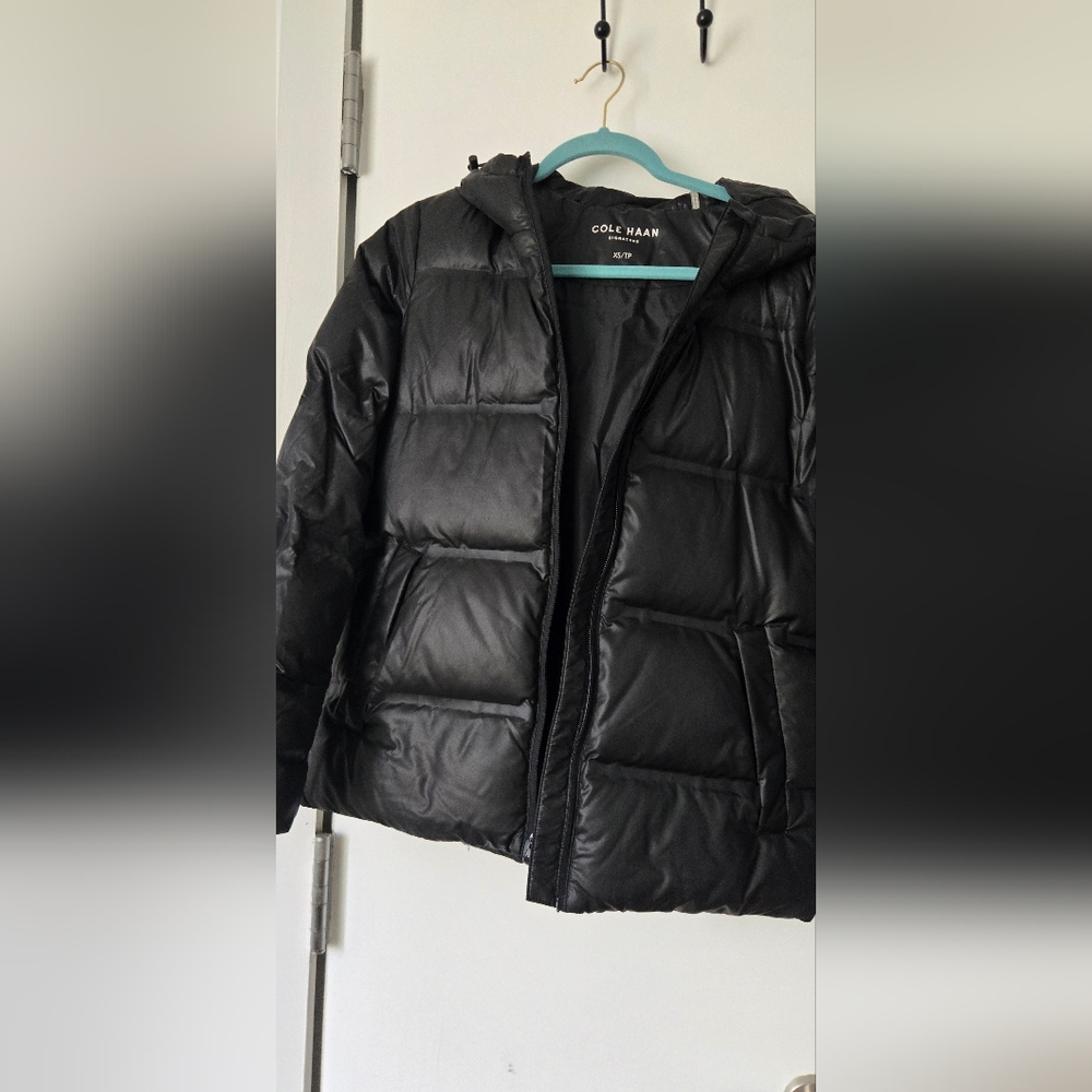 Cole Haan Quilted Puff Black Jacket